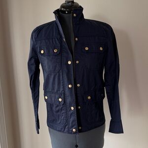 J. Crew Women's Navy Utility Jacket with Gold Buttons